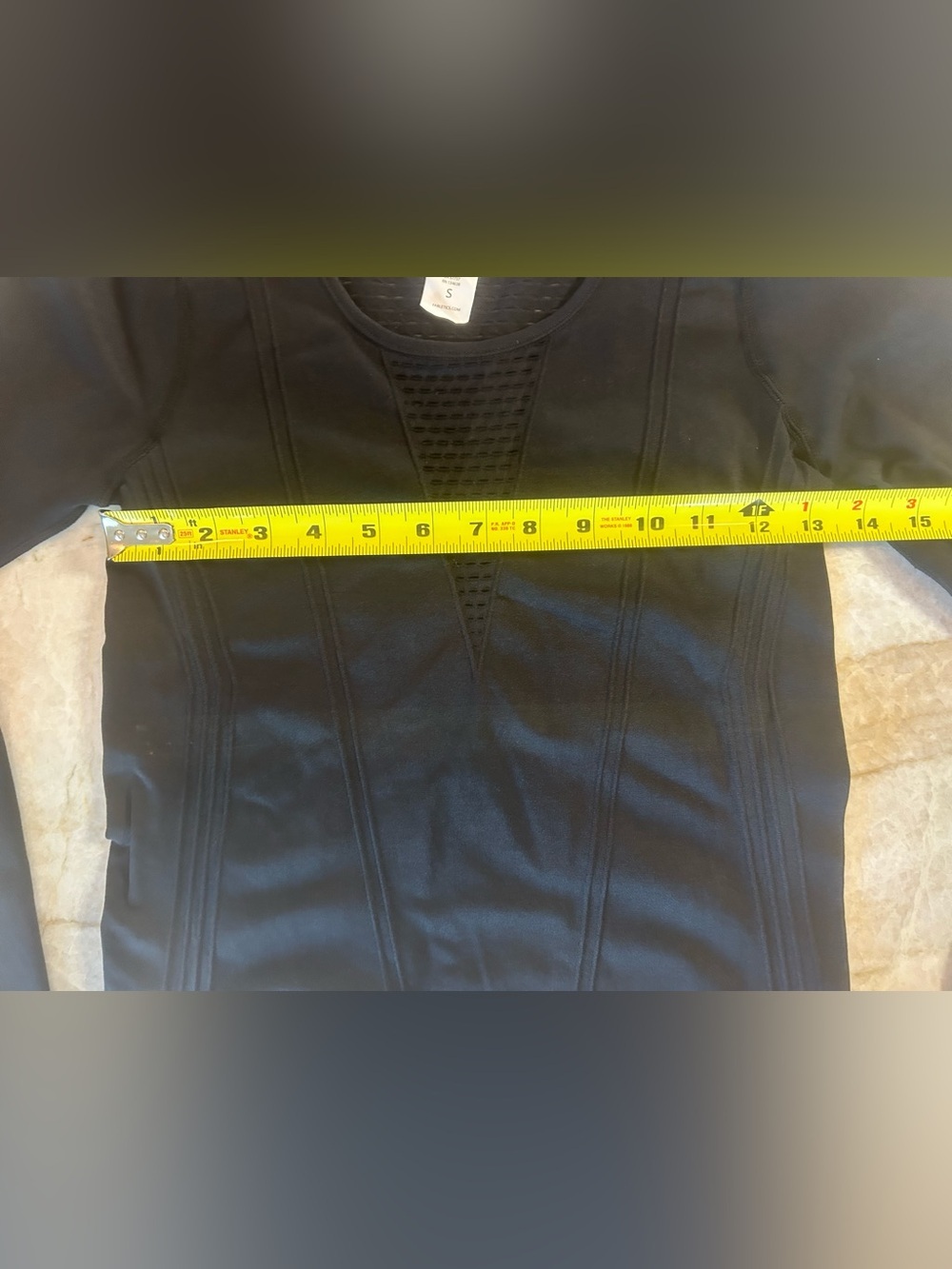 Fabletics Black Long Sleeve Bodysuit S Mesh Panel Active Top - Picture 3 of 9